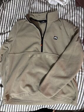 Montec Women's Fleece Half-Zip Pullover Jacket in Taupe
